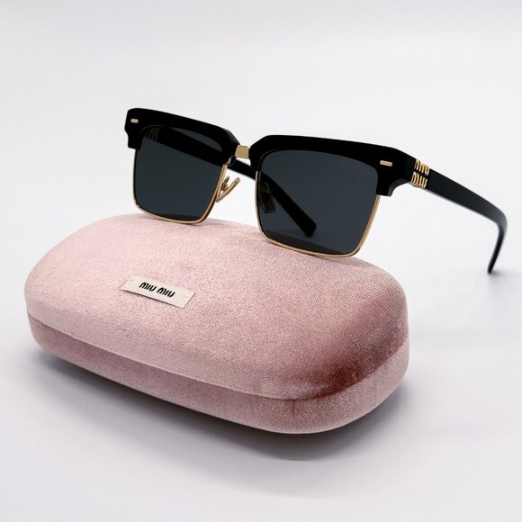 NEW MIU MIU MU10ZS 1AB5S0 WOMEN SUNGLASSES SMU 10Z 1AB5S0 BLACK EYEWEAR MU 10ZS